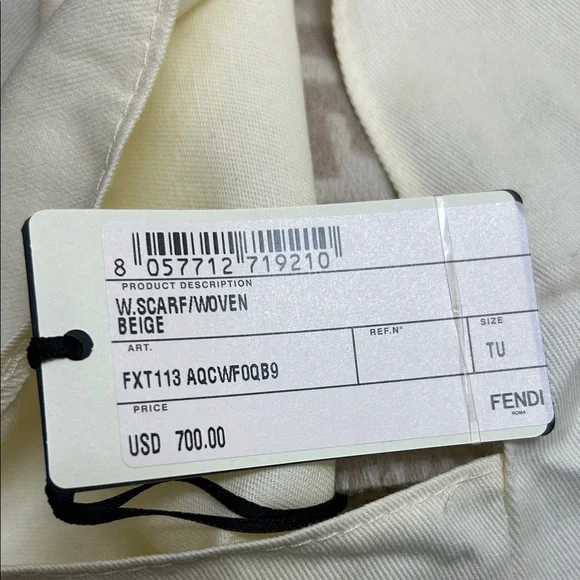Fendi Beige Dust Bag with Black Logo Fendi Dustbag Beige Black Logo Drawstring Lightweight  main image 4